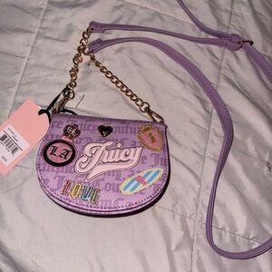 Juicy Couture Run the World Mini Rounded Flap Bifold Lilac Patch Crossbody